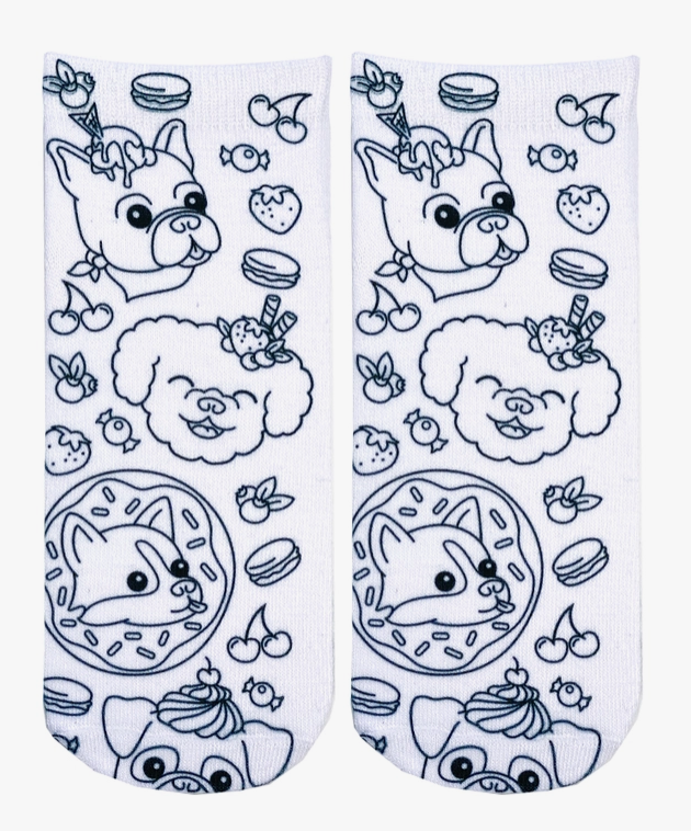 Sweet Dog Coloring Socks - Premium Socks from Living Royal - Just $8.95! Shop now at Pat's Monograms