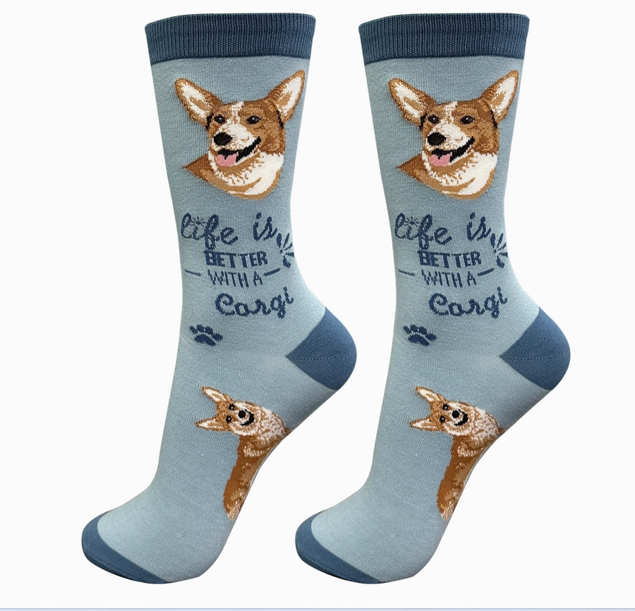 Welsh Corgi Life is Better Socks - Premium Socks from Sock Daddy - Just $9.95! Shop now at Pat's Monograms