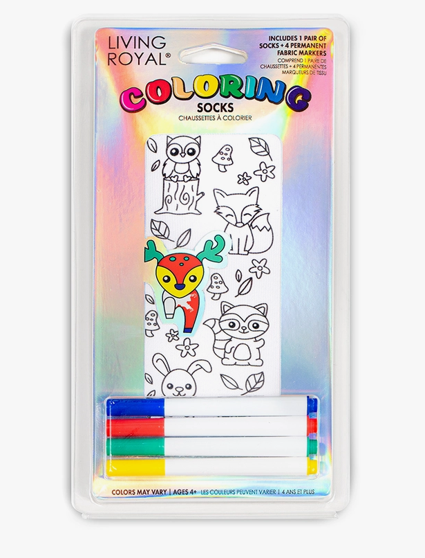 Woodland Animals Coloring Socks - Premium Socks from Living Royal - Just $8.95! Shop now at Pat's Monograms