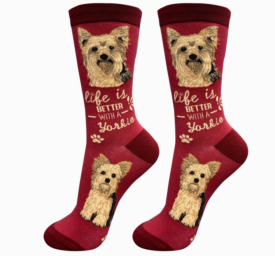 Yorkie Life is Better Socks - Premium Socks from Sock Daddy - Just $9.95! Shop now at Pat's Monograms