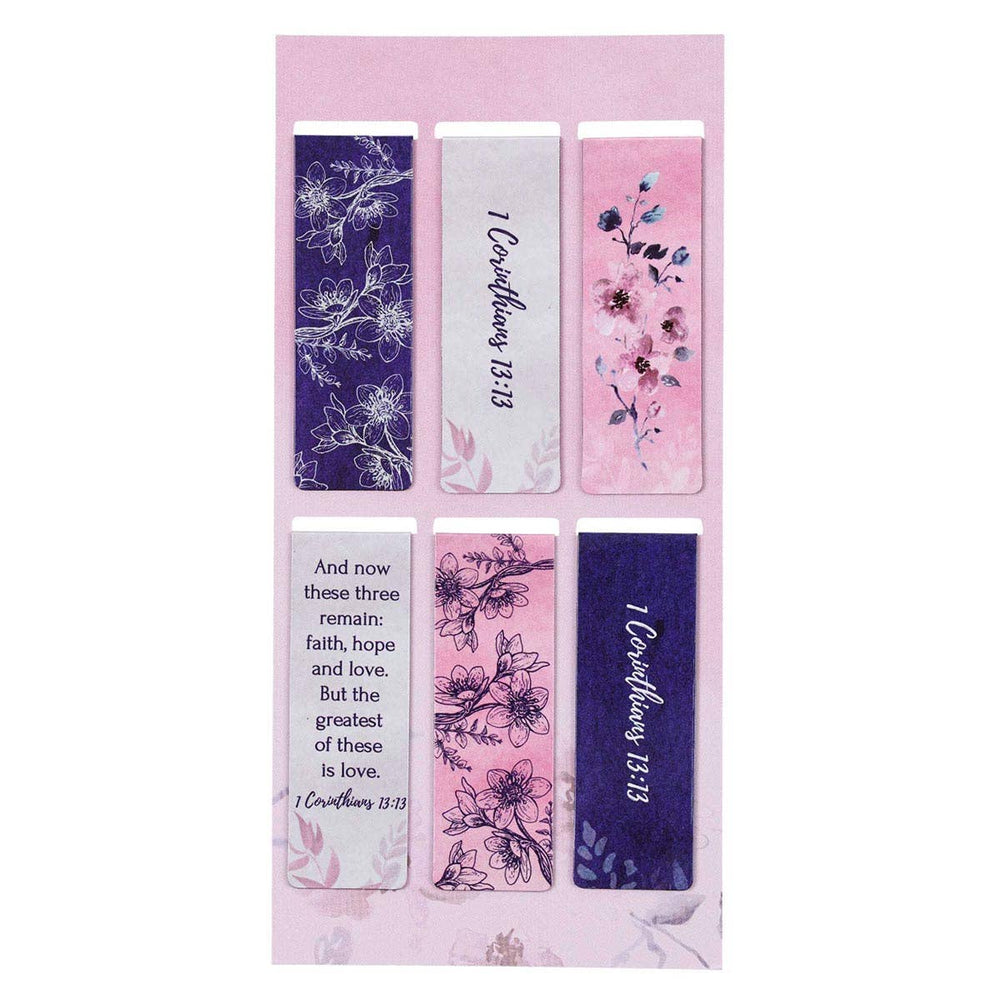 Faith Hope Love Magnetic Bookmark Set - 1 Corinthians 13:13 - Premium Books and Devotionals from Christian Art Gifts - Just $4.95! Shop now at Pat's Monograms