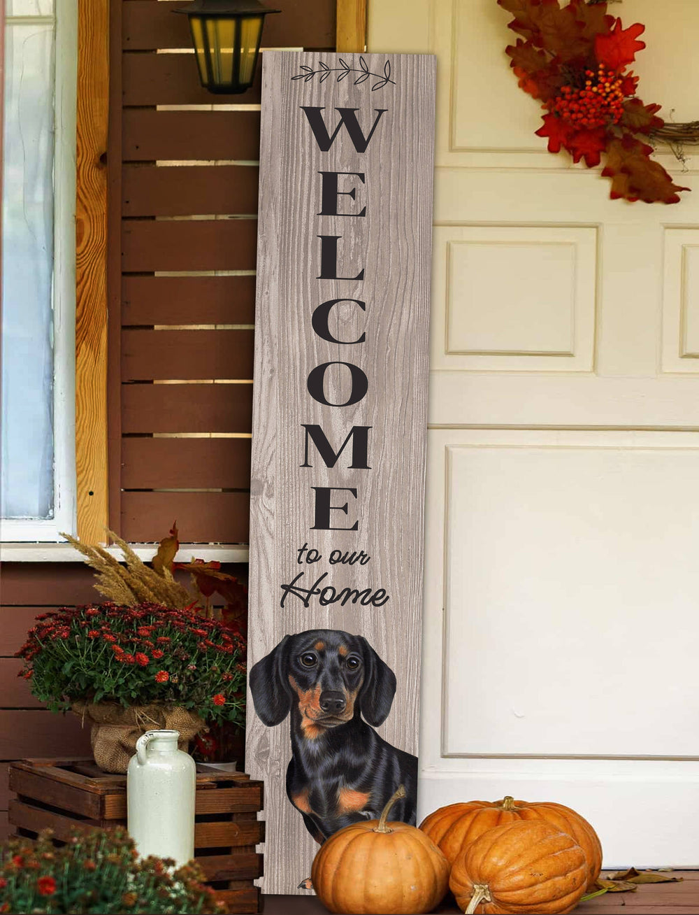 Dachshund, black Welcome sign - Premium  from E&S Pets - Just $39.99! Shop now at Pat's Monograms