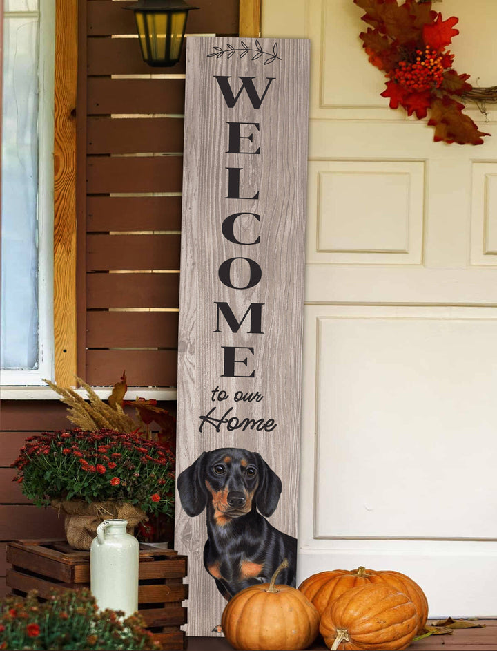Dachshund, black Welcome sign - Premium  from E&S Pets - Just $39.99! Shop now at Pat's Monograms