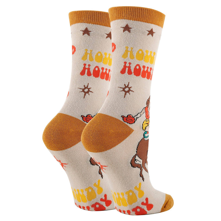 Saddle Up | Women's Funny Saying Cowgirl Crew Socks - Premium Socks from Oooh Yeah Socks/Sock It Up/Oooh Geez Slippers - Just $11.95! Shop now at Pat's Monograms