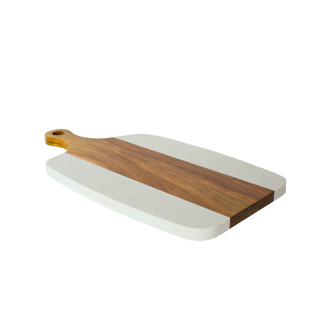 White Marble & Acacia Wood Handled Board - Premium Cutting Boards from Creative Gifts International Inc. - Just $38.95! Shop now at Pat's Monograms