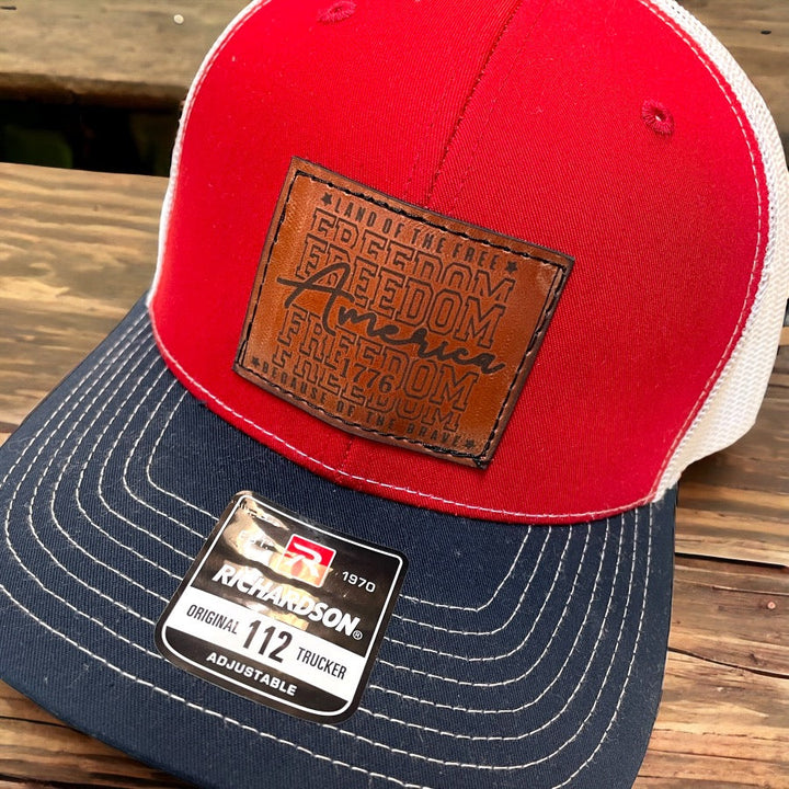 Leather Patch Hat - Richardson 112 - Premium Caps from Richardson - Just $30.00! Shop now at Pat's Monograms