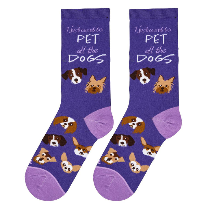 Pet All The Dogs Cushion Knit Socks - Women - Premium Socks from Cool Socks - Just $9.95! Shop now at Pat's Monograms
