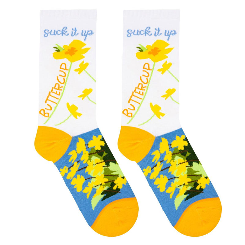 Suck It Up Buttercup Cushion Knit Socks - Women - Premium Socks from Cool Socks - Just $10.95! Shop now at Pat&