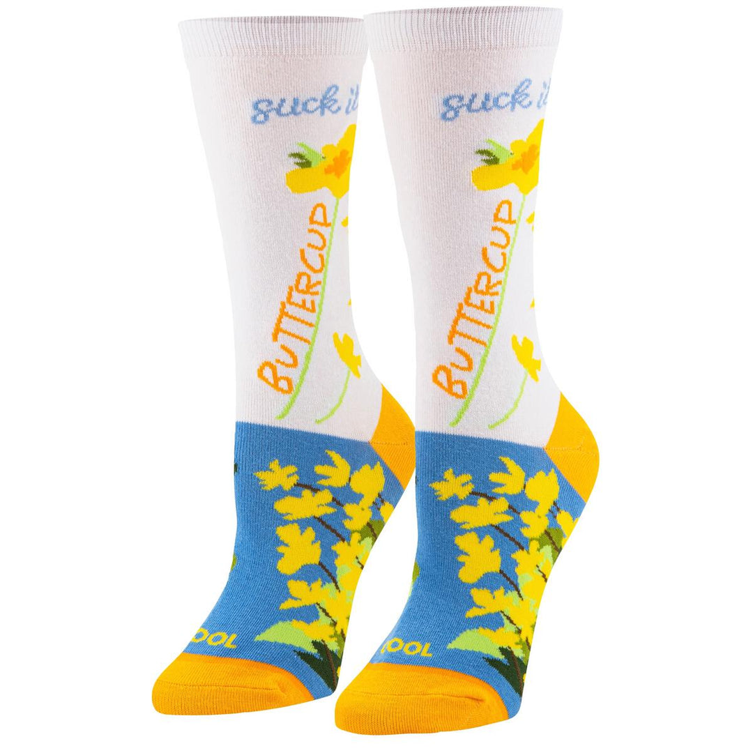 Suck It Up Buttercup Cushion Knit Socks - Women - Premium Socks from Cool Socks - Just $10.95! Shop now at Pat's Monograms