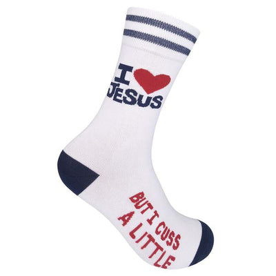 I Love Jesus but I Cuss a Little Socks - Premium Socks from funatic - Just $11.95! Shop now at Pat's Monograms