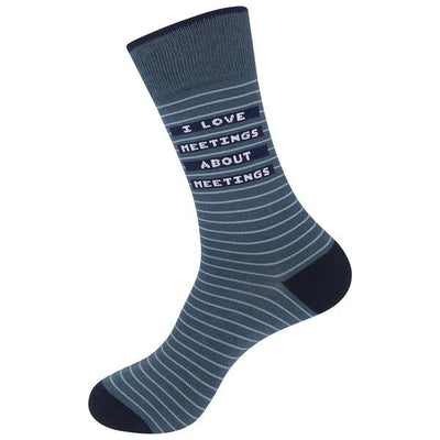 I Love Meetings about Meetings Socks - Premium Socks from funatic - Just $11.95! Shop now at Pat's Monograms