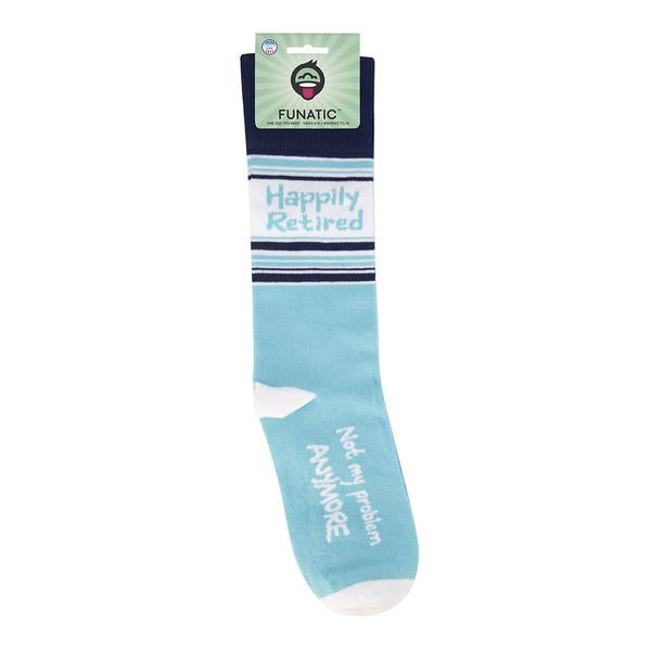 Happily Retired Socks - Premium Socks from funatic - Just $12.95! Shop now at Pat's Monograms