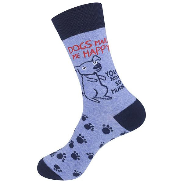 Dogs Make Me Happy Crew Socks - Premium Socks from funatic - Just $12.95! Shop now at Pat&
