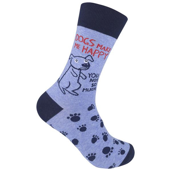Dogs Make Me Happy Crew Socks - Premium Socks from funatic - Just $12.95! Shop now at Pat&