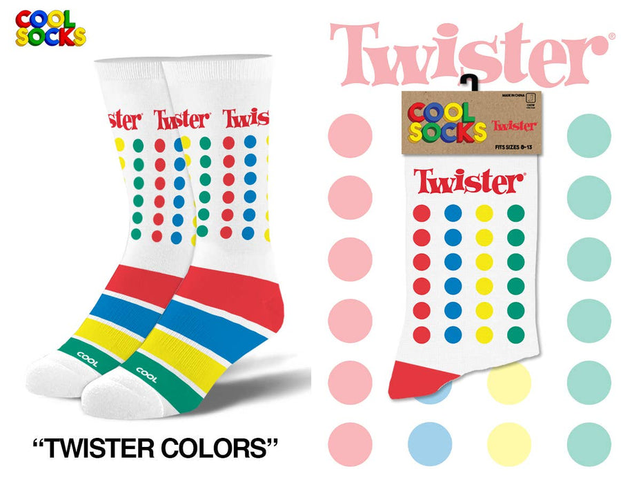 Twister Colors - Mens Crew Folded - Premium Socks from Cool Socks - Just $11.95! Shop now at Pat's Monograms