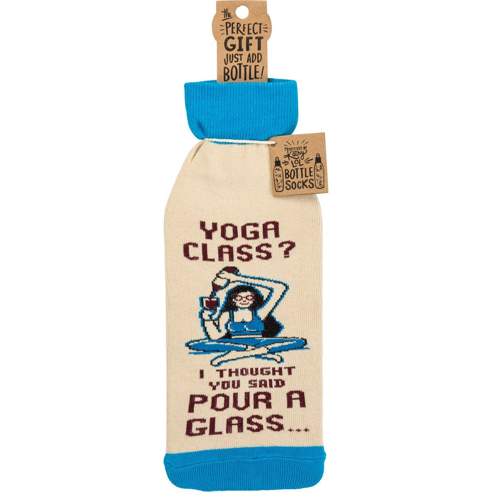 Bottle Sock - Yoga Class - Premium wine accessories from Primitives by Kathy - Just $5.95! Shop now at Pat's Monograms