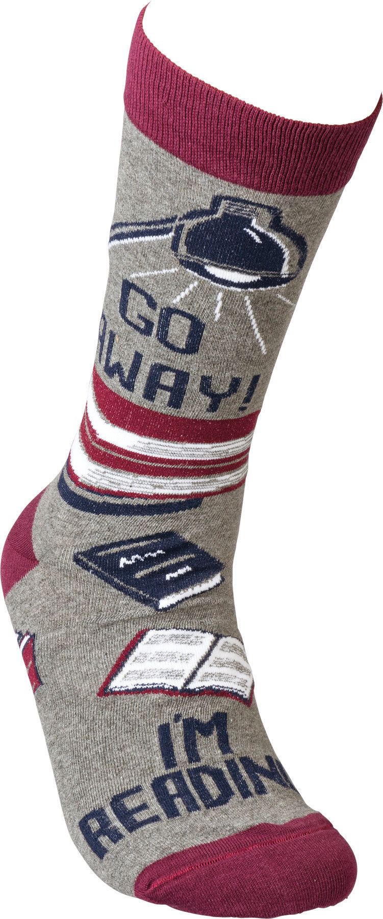 Socks - Go Away! I'm Reading - Premium Socks from Primitives by Kathy - Just $7.95! Shop now at Pat's Monograms