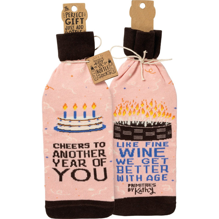 Bottle Sock - Happy Birthday - Premium wine accessories from Primitives by Kathy - Just $5.95! Shop now at Pat's Monograms