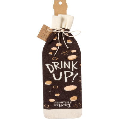 Bottle Sock - Sip Sip Hooray Drink Up - Premium wine accessories from Primitives by Kathy - Just $5.95! Shop now at Pat's Monograms