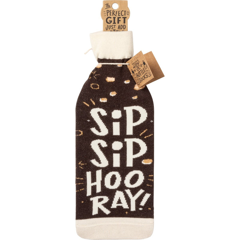 Bottle Sock - Sip Sip Hooray Drink Up - Premium wine accessories from Primitives by Kathy - Just $5.95! Shop now at Pat&