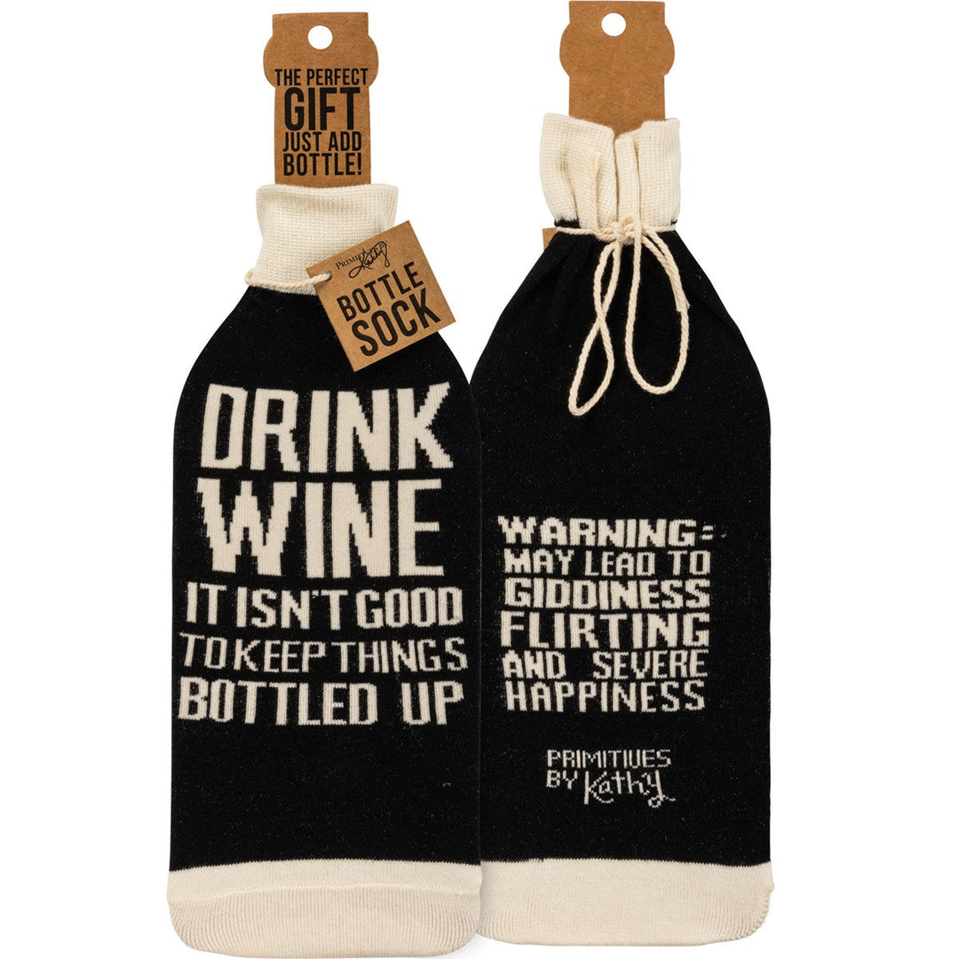Bottle Sock - Isn't Good To Keep Things Bottled Up - Premium wine accessories from Primitives by Kathy - Just $5.95! Shop now at Pat's Monograms