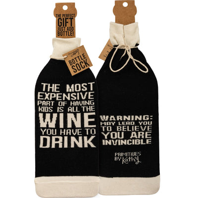 Bottle Sock - Most Expensive Part of Having Kids - Premium wine accessories from Primitives by Kathy - Just $5.95! Shop now at Pat's Monograms