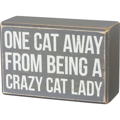 Box Sign & Sock Set - One Cat Away - Premium Socks from Primitives by Kathy - Just $12.95! Shop now at Pat's Monograms