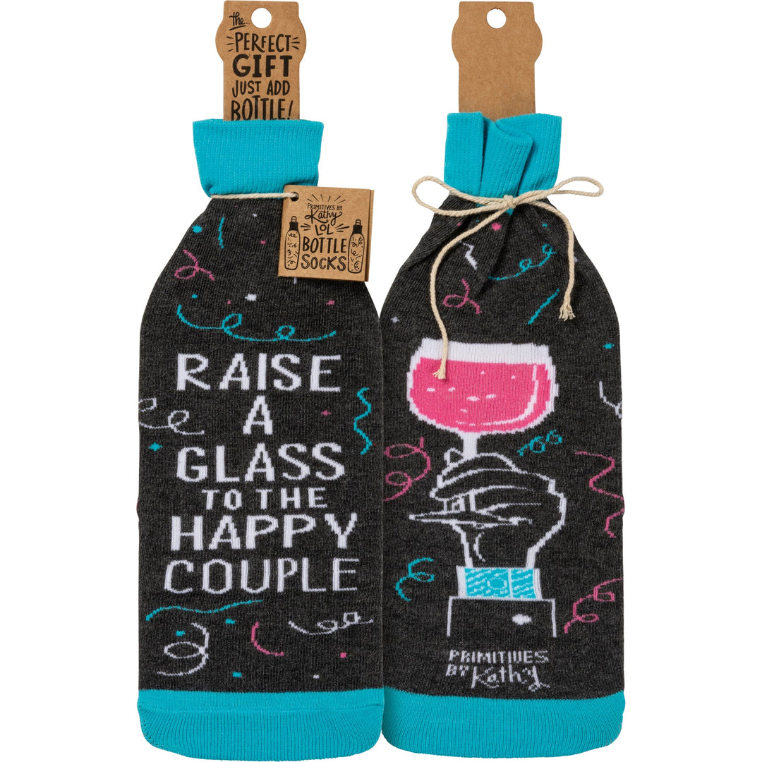 Bottle Sock - Raise a Glass - Premium wine accessories from Primitives by Kathy - Just $5.95! Shop now at Pat's Monograms