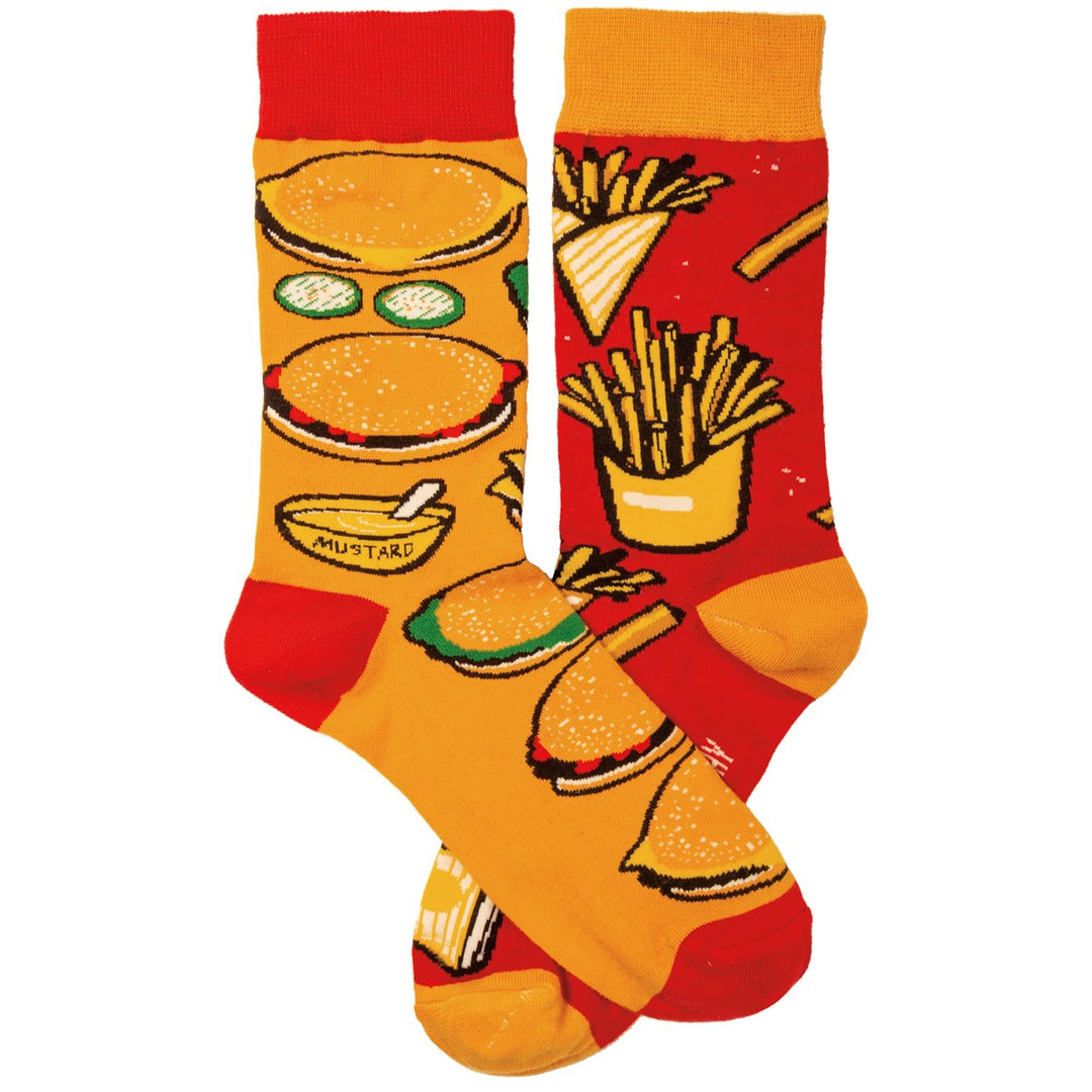 Socks - Burgers & Fries - Premium Socks from Primitives by Kathy - Just $7.95! Shop now at Pat's Monograms