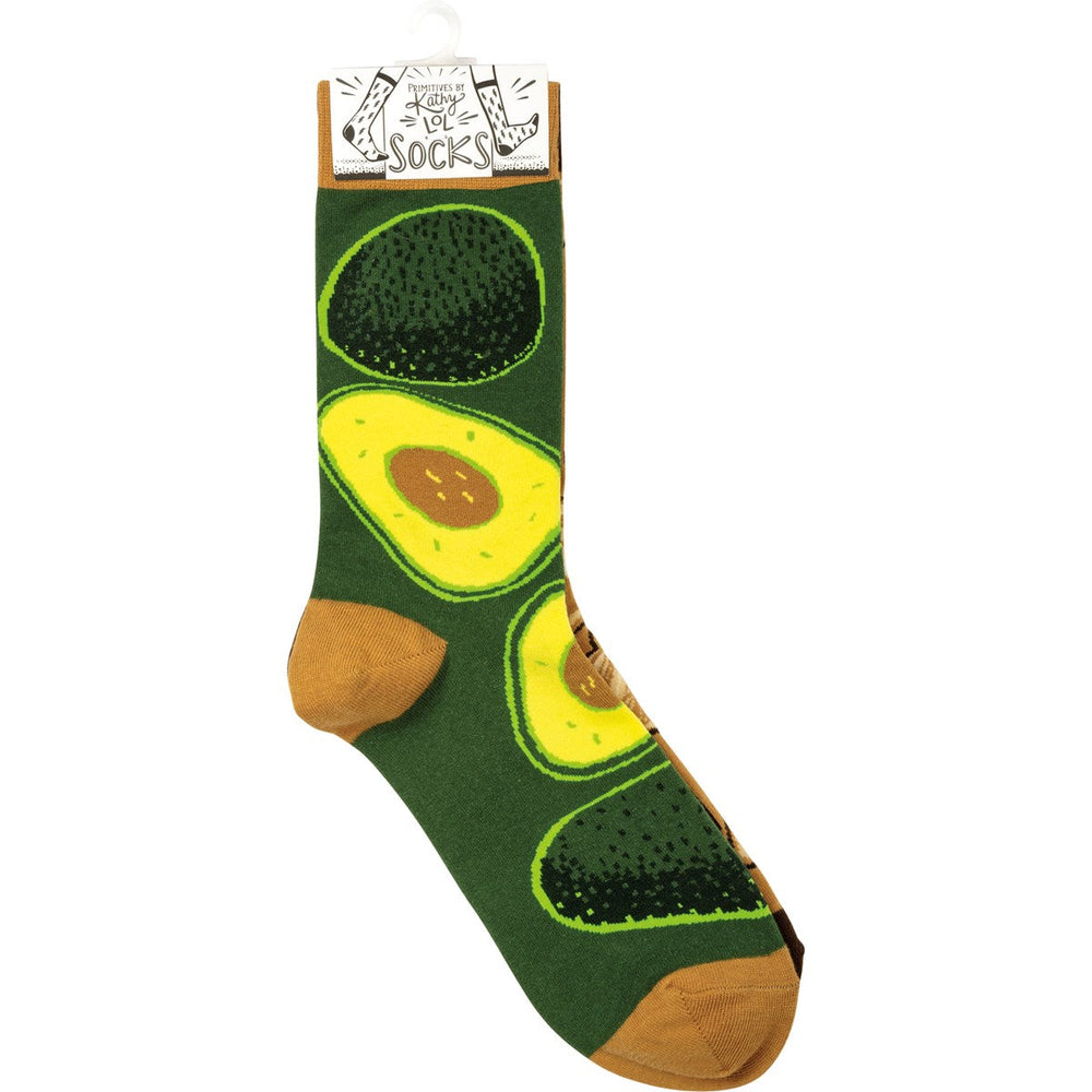 Socks - Avocado & Toast - Premium Socks from Primitives by Kathy - Just $7.95! Shop now at Pat's Monograms