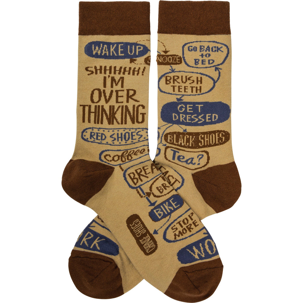 Socks - Shhhhh! I'm Over Thinking - Premium Socks from Primitives by Kathy - Just $7.95! Shop now at Pat's Monograms