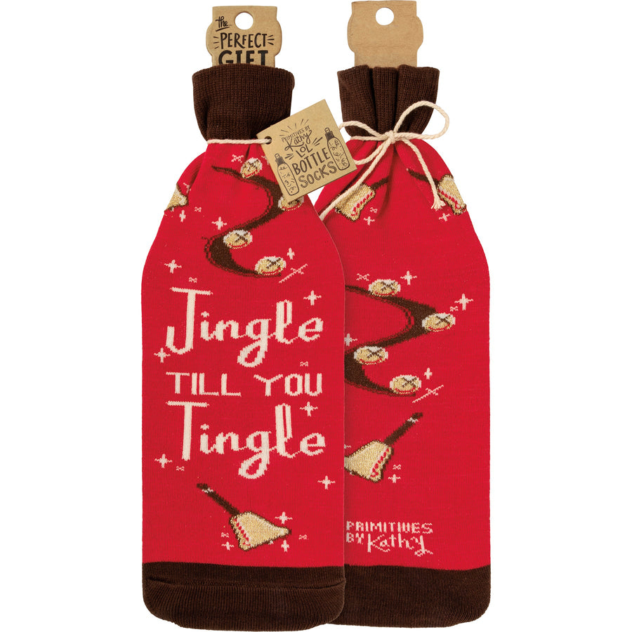 Bottle Sock - Jingle Till You Tingle - Premium wine accessories from Primitives by Kathy - Just $5.95! Shop now at Pat's Monograms