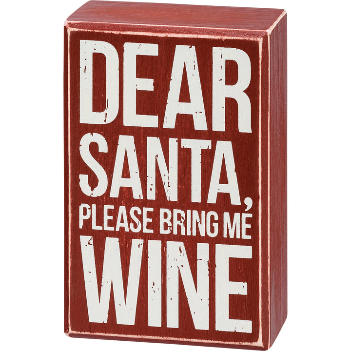 Box Sign & Sock Set - Santa Please Bring Me Wine - Premium Socks from Primitives by Kathy - Just $12.95! Shop now at Pat's Monograms