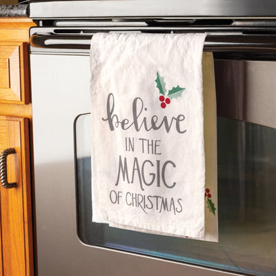 Kitchen Towel - Believe in The Magic of Christmas - Premium Kitchen Towel from Primitives by Kathy - Just $8.95! Shop now at Pat's Monograms