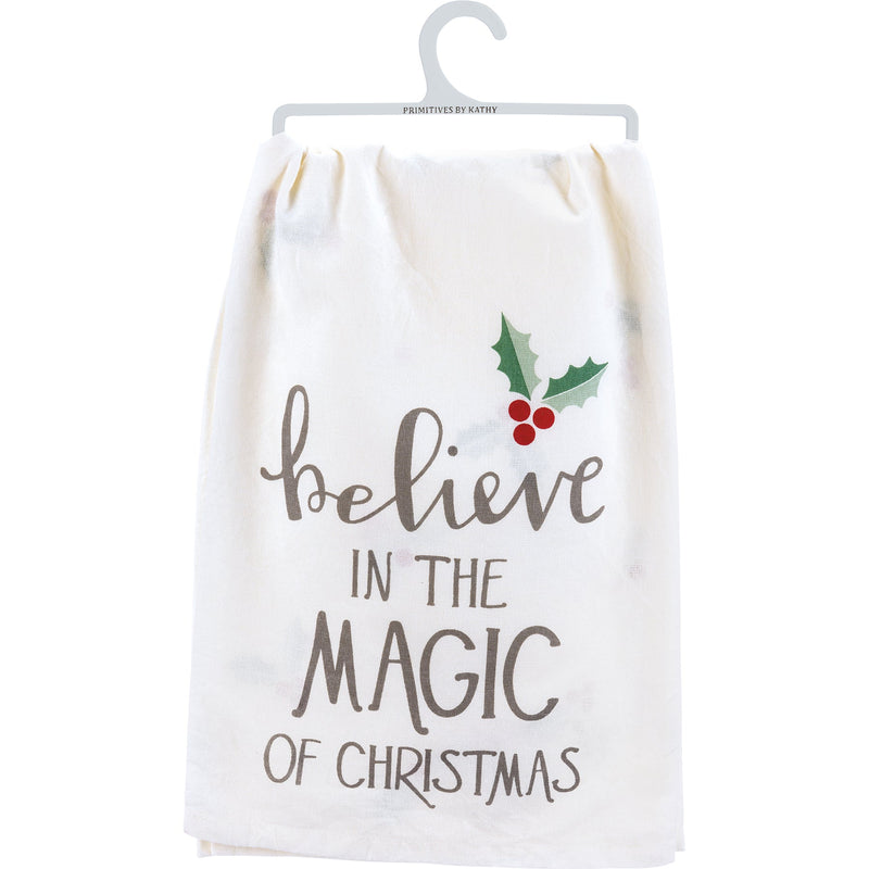 Kitchen Towel - Believe in The Magic of Christmas - Premium Kitchen Towel from Primitives by Kathy - Just $8.95! Shop now at Pat&