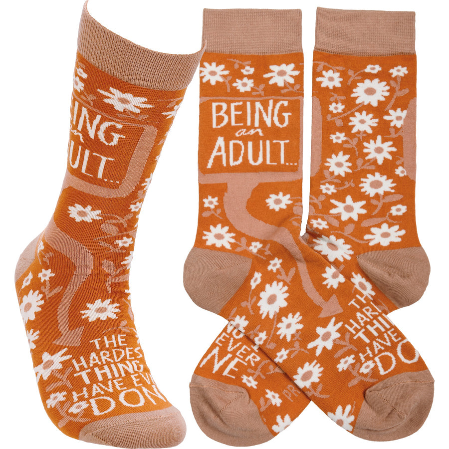 Socks - Being An Adult - Premium Socks from Primitives by Kathy - Just $7.95! Shop now at Pat's Monograms