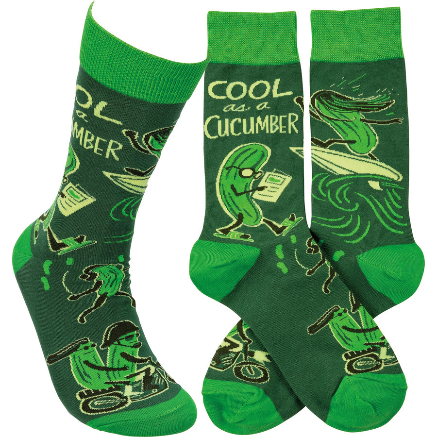 Socks - Cool As A Cucumber - Premium Socks from Primitives by Kathy - Just $7.95! Shop now at Pat's Monograms