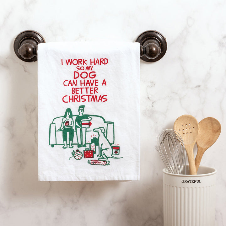 Kitchen Towel - Work Hard So My Dog Can Have - Premium Kitchen Towel from Primitives by Kathy - Just $8.95! Shop now at Pat's Monograms