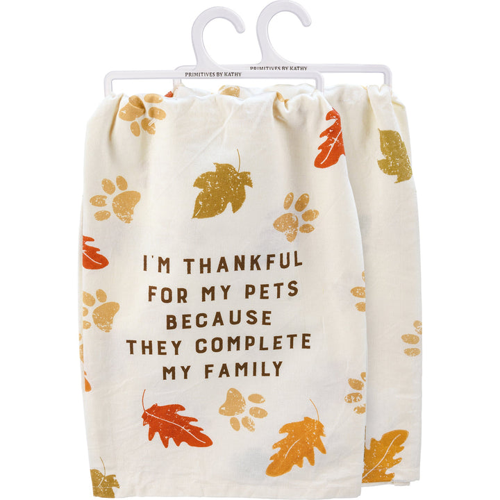 Kitchen Towel - My Pets Complete My Family - Premium Kitchen Towel from Primitives by Kathy - Just $8.95! Shop now at Pat's Monograms