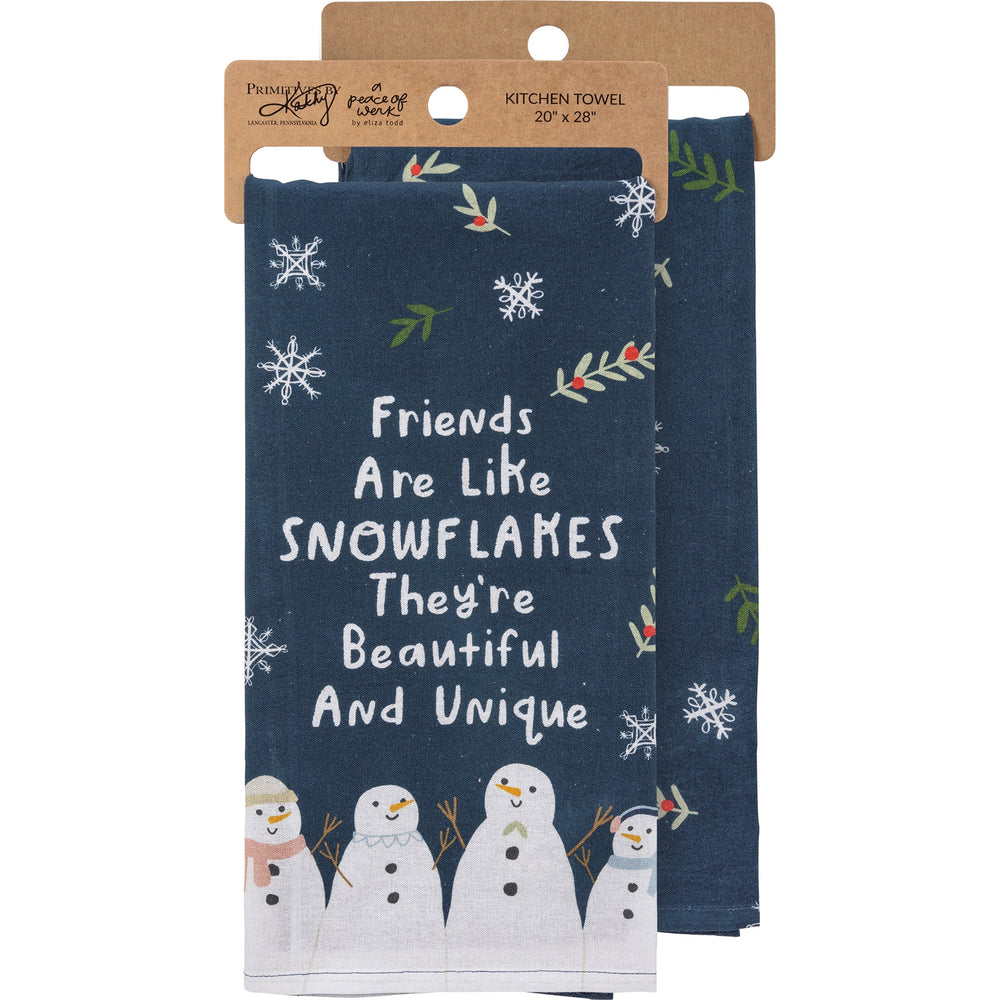 Kitchen Towel - Friends Are Like Snowflakes - Premium Kitchen Towel from Primitives by Kathy - Just $8.95! Shop now at Pat's Monograms