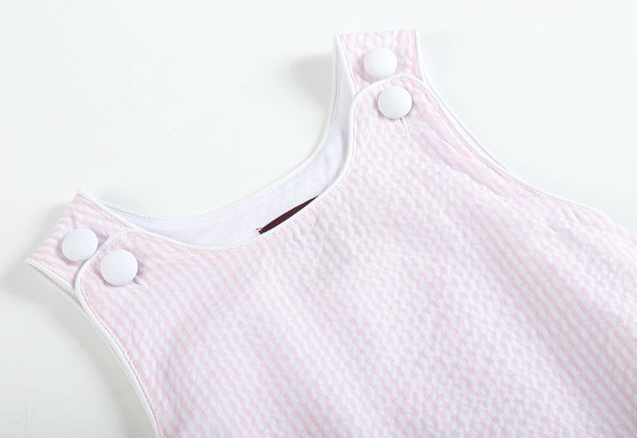 Lil Cactus - Pink Seersucker Bubble Romper - Premium Baby & Toddler Outfits from Lil Cactus - Just $24.95! Shop now at Pat's Monograms