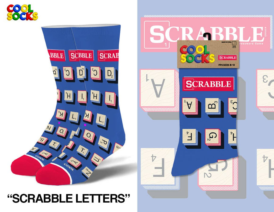 Scrabble Letters - Mens Crew Folded - Premium Socks from Cool Socks - Just $11.95! Shop now at Pat's Monograms