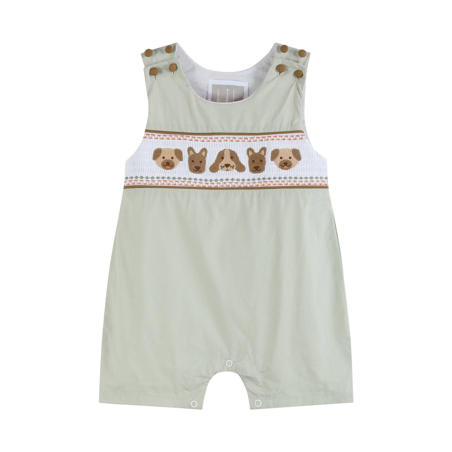 Green Dog Smocked Shortalls - Premium Baby & Toddler Outfits from Lil Cactus - Just $34.95! Shop now at Pat's Monograms