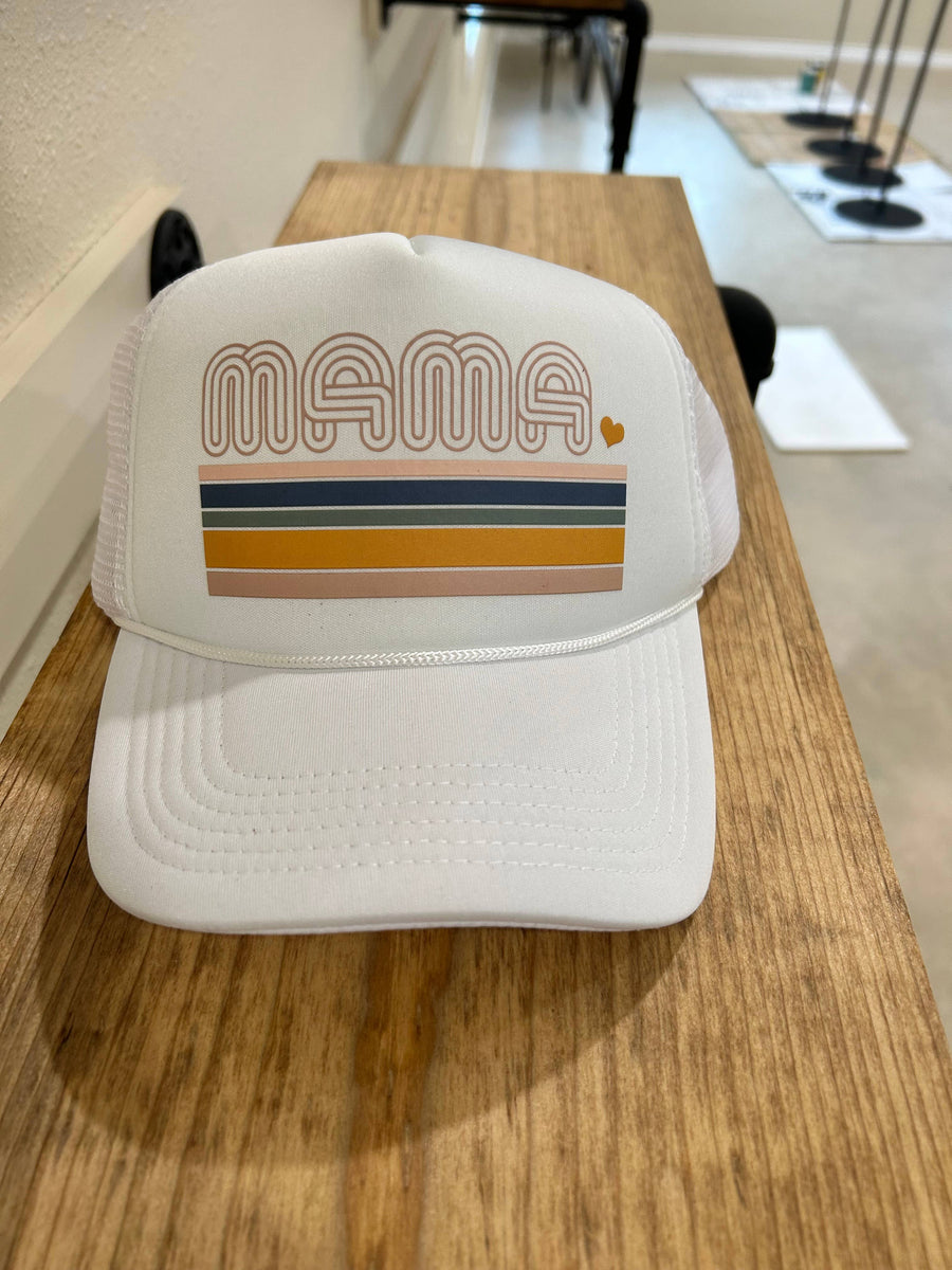 Mama Retro Striped Foam Trucker - Premium  from Vibes Hat Company - Just $22.95! Shop now at Pat's Monograms