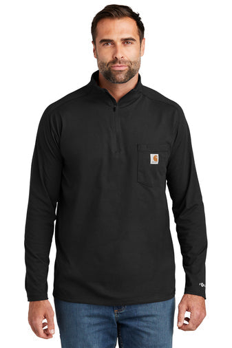 Carhartt Force® 1/4 Zip Long Sleeve T-Shirt - Premium Workwear from Carhartt - Just $48.0! Shop now at Pat's Monograms