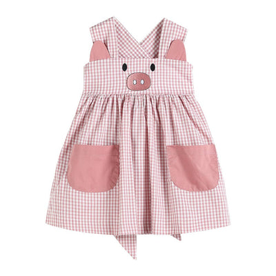 Rose Gingham Little Piggy Sleeveless A-Line Dress - Premium  from Lil Cactus - Just $35.0! Shop now at Pat's Monograms