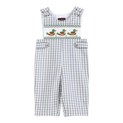Lil Cactus - Gray Gingham Mallard Smocked Overalls - Premium Baby & Toddler Outfits from Lil Cactus - Just $24.95! Shop now at Pat's Monograms