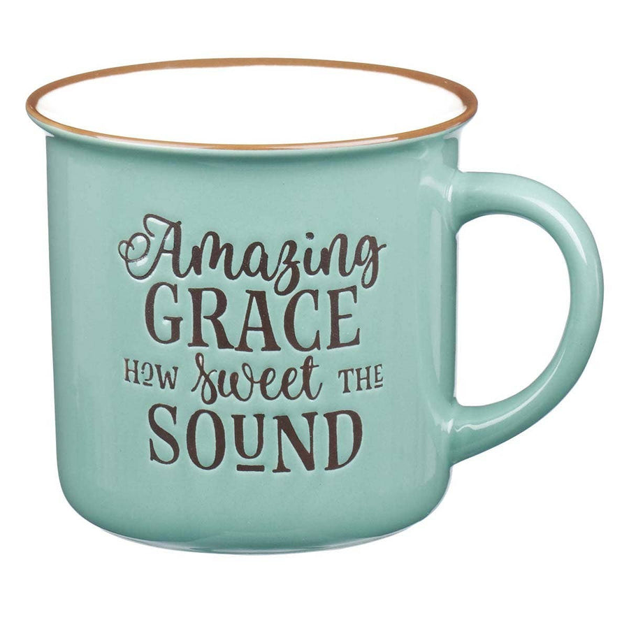 Amazing Grace Green Camp-style Coffee Mug - Premium gift item from Christian Art Gifts - Just $12.95! Shop now at Pat's Monograms