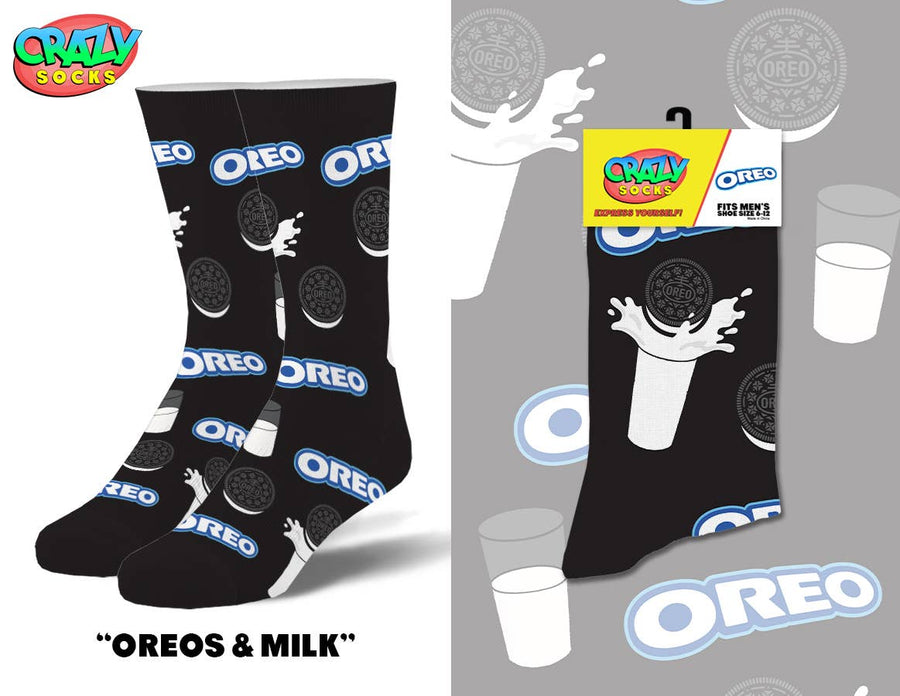 Oreos & Milk - Mens Crew Folded - Premium Socks from Crazy Socks - Just $7! Shop now at Pat's Monograms