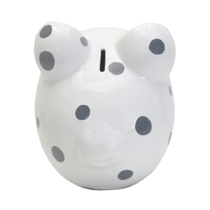 Gray Multi Dot Piggy Bank - Premium Baby Gift from Child to Cherish - Just $34.95! Shop now at Pat&